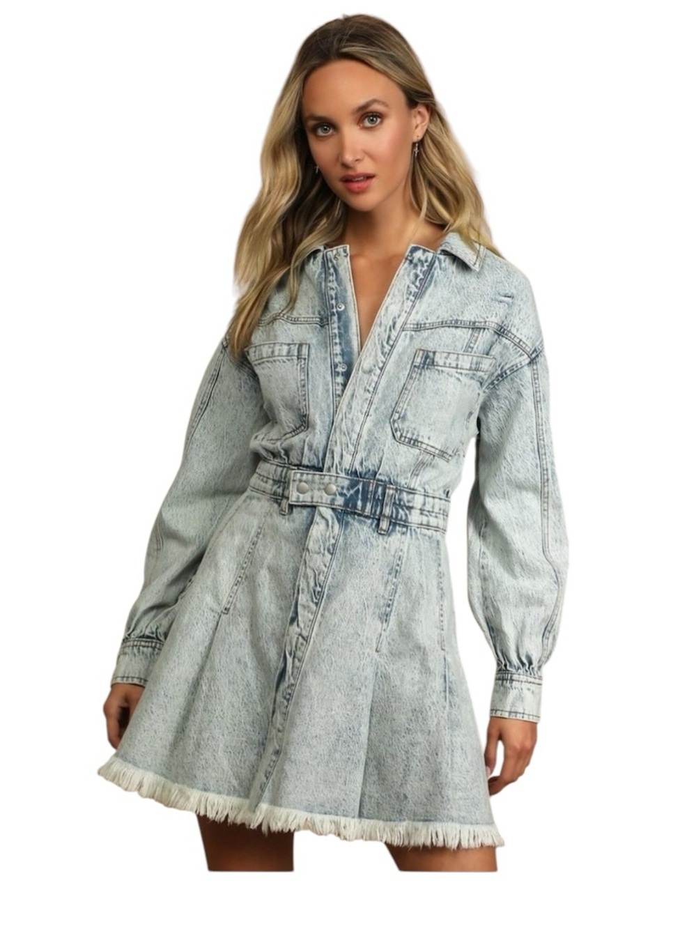 Free people We the Free Chain of Command Denim Mini Dress Sz S | EUC